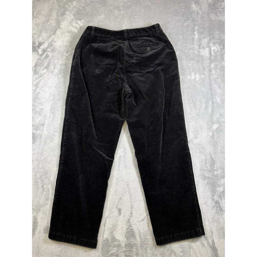 LL Bean Classic Curvy Fit Curvey Sz 10 Petite Black Corduroy Straight Mom - Picture 8 of 9